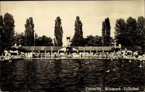 Ak Zittau in Sachsen, Zittau/Sa., Westpark-Volksbad