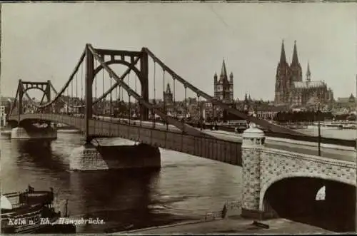 Foto Ak Köln am Rhein, Stadtbild, Brücke, Dom