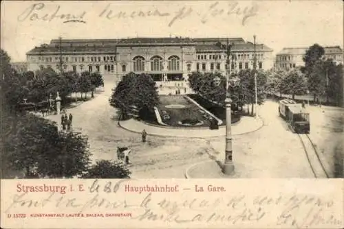 Ak Strasbourg Straßburg Elsass Bas Rhin, Hauptbahnhof