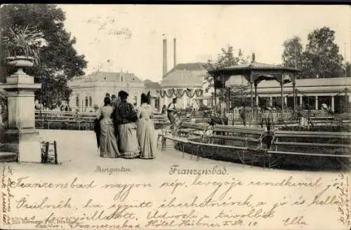 Ak Františkovy Lázně Franzensbad Region Karlsbad, Kurgarten