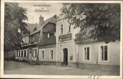 Ak Potůčky Breitenbach Region Karlsbad, Dreckschänke