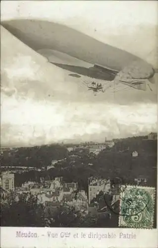 Ak Meudon Hauts de Seine, Vue generale, Dirigeable Patrie