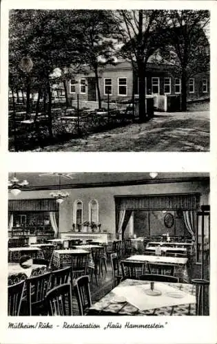 Ak Mülheim an der Ruhr, Restauration Haus Hammerstein, Gastraum