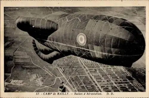 Ak Mailly le Camp Aube, Camp de Mailly, Ballon d'Aerostation