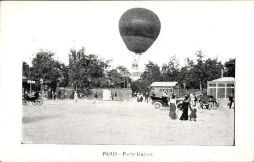 Ak Paris XVII., Flugplatz Porte Maillot, Ballon