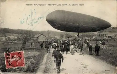 CPA Berneuil-Oise, Dirigeable Clement-Bayard