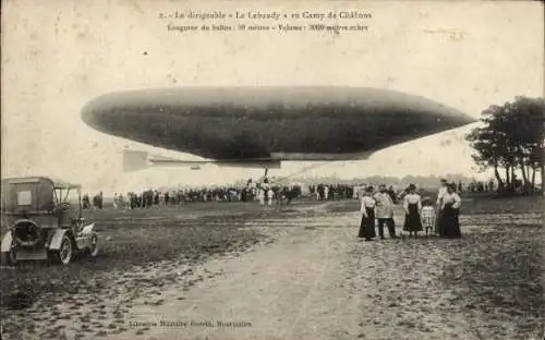 CPA Camp de Châlons Camp de Mourmelon Marne, Dirigeable Le Lebaudy