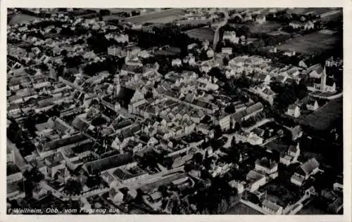 Ak Weilheim Oberbayern, Fliegeraufnahme