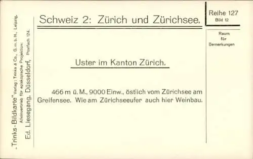 Ak Uster Kanton Zürich, Gesamtansicht