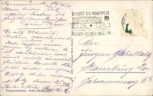 Ak Świnoujście Swinemünde Pommern, Vogelschau, Ostseestrand, Küstenlinie