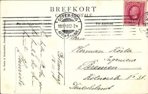 Ak Göteborg Schweden, Boote,  Från Fiskflotten, Häuser im Hintergrund