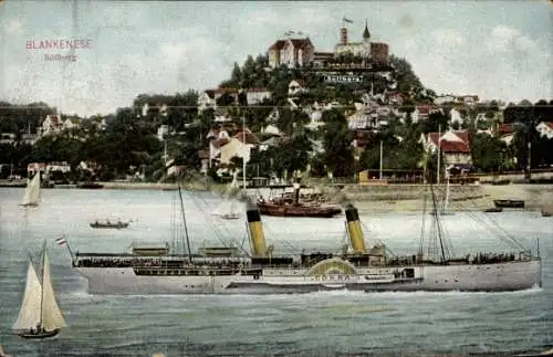 Ak Hamburg Altona Blankenese, Süllberg, Dampfschiff Cobra, Trenkler 490