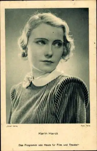 Ak Schauspielerin Karin Hardt, Portrait