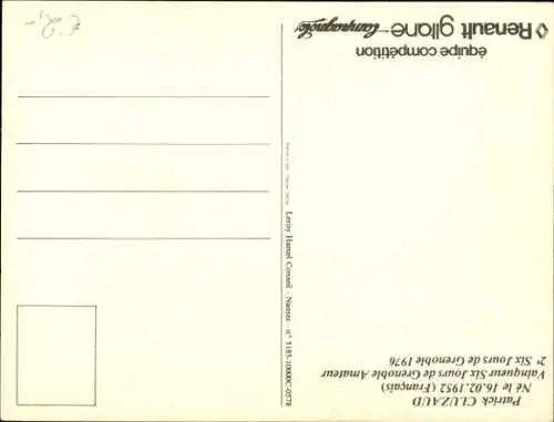 Ak Radrennfahrer Patrick Cluzaud, Autogramm