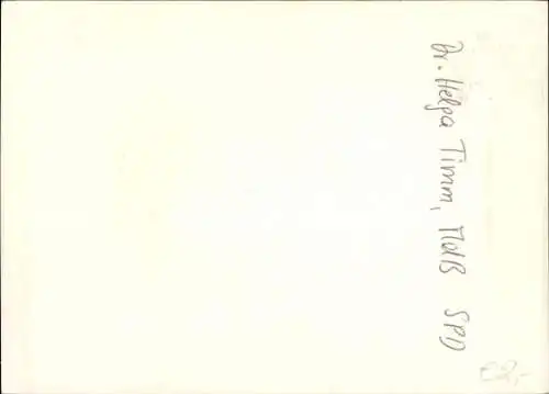 Ak MdB Doktor Helga Timm, SPD, Autogramm