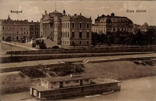 Ak Szeged Segedin Ungarn, Tisza reszlet, Teilansicht, Boot