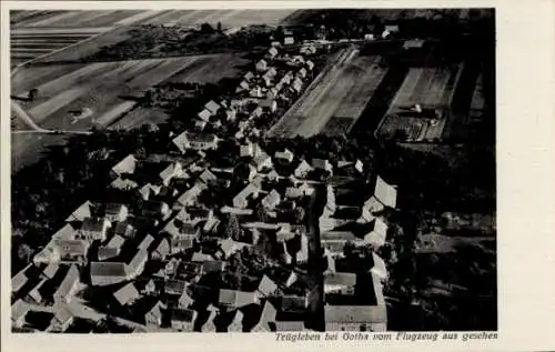 Ak Trügleben Landgemeinde Hörsel, Fliegeraufnahme der Ortschaft