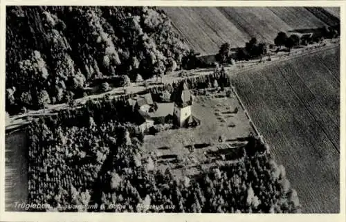 Ak Trügleben Hörsel in Thüringen, Aussichtsturm, Fliegeraufnahme