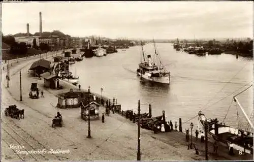 Ak Szczecin Stettin Pommern, Dampfschiffs-Bollwerk