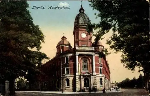 Ak Legnica Liegnitz Schlesien, Hauptpostamt