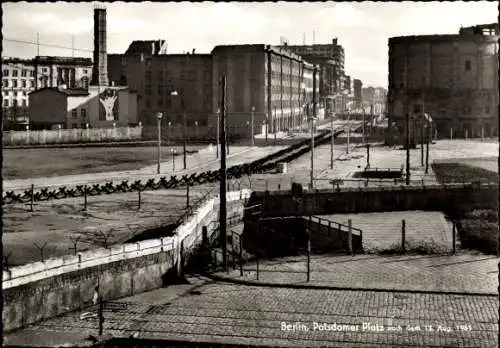 Ak Berlin Tiergarten, Grenze am Potsdamer Platz nach 1961