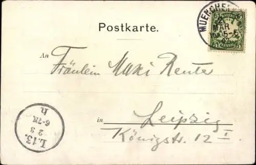 Künstler Ak München, Stadtsilhouette, Münchner Kindl