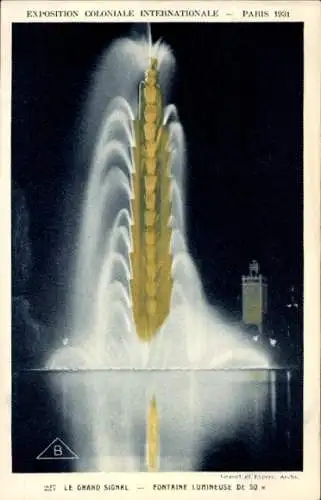 Ak Paris, Kolonialausstellung 1931, Leuchtfontaine