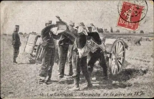 Ak Constantine Algerien, Soldaten, die eine Kanone bedienen