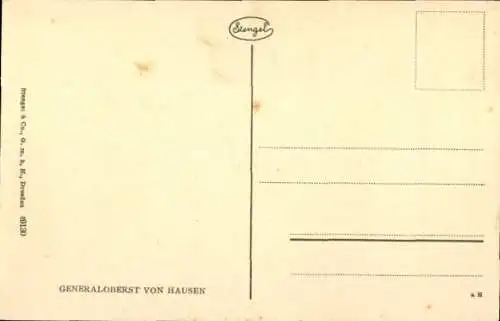 Ak Generaloberst von Hausen, Porträt