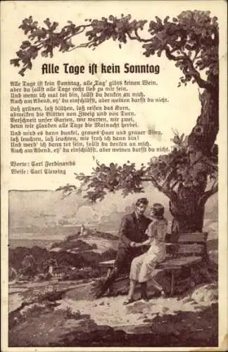 Ak Alle Tage ist kein Sonntag, Gedicht, Liebespaar