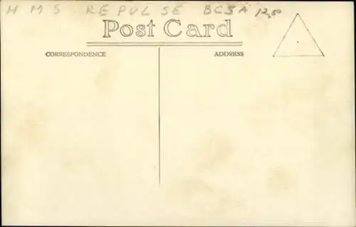 Foto Ak Britisches Kriegsschiff HMS Repulse