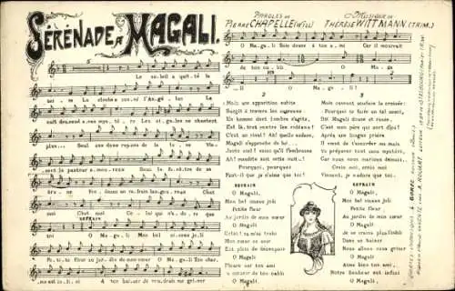 Lied CPA Serenade de Magali, Paroles de Pierre Chapelle, Musique de Wittmann