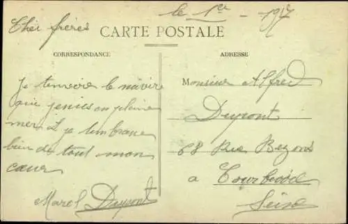 Ak Französisches Kriegsschiff Chateaurenault