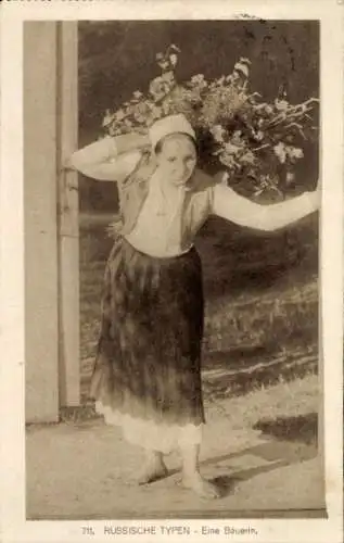 Ak Russische Typen, Eine Bäuerin