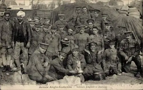 Ak Orléans Loiret, Englische und indische Soldaten der Anglo-Indischen Armee