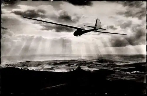 Ak Gersfeld in der Rhön Hessen, Wasserkuppe, Segelflugzeug