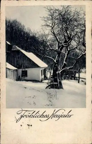 Ak Röblitz Unterwellenborn in Thüringen, Vorderseite einer schwarz-weißen Ansichtskarte mit ei...