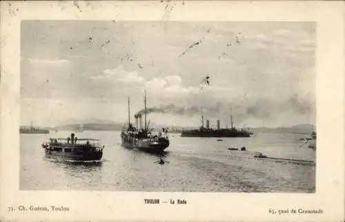 Ak Toulon Var, Hafen von Toulon mit Schiffen