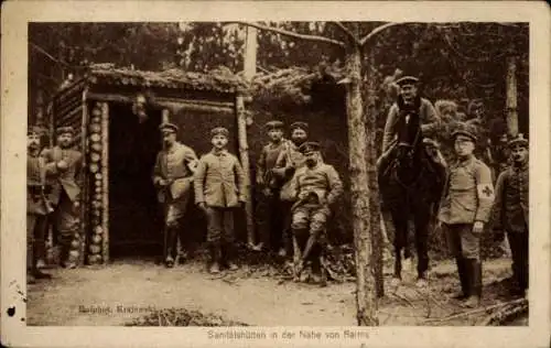 Ak Reims Marne, Sanitätshütten in der Nähe von Reims