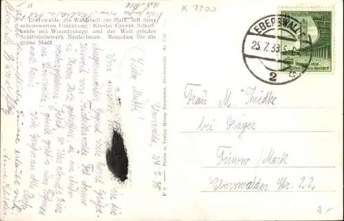 Ak Eberswalde in der Mark, Gesamtansicht, Aussichtsturm