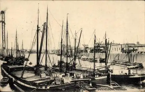 Ak Düsseldorf am Rhein, Rheinhafen