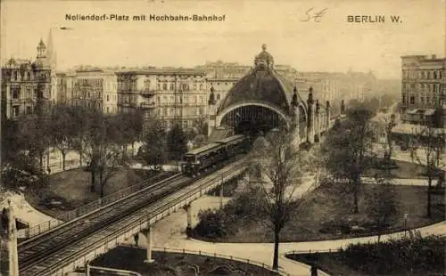 Ak Berlin Schöneberg, Nollendorfplatz, Hochbahn-Bahnhof