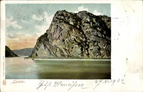 Ak St. Goarshausen am Rhein, Loreley, Felsen
