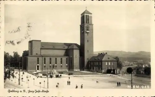 Foto Ak Jablonec nad Nisou Gablonz an der Neiße Region Reichenberg, Herz Jesu Kirche