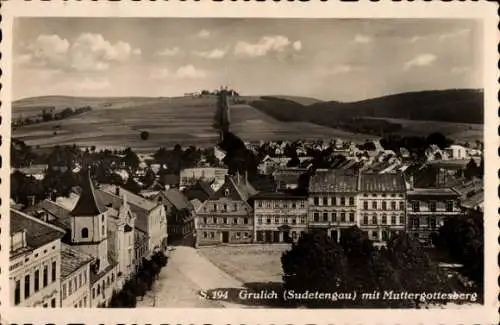 Ak Králíky Grulich Region Pardubice, Stadtansicht, Muttergottesberg, Sudetengau, historische G...