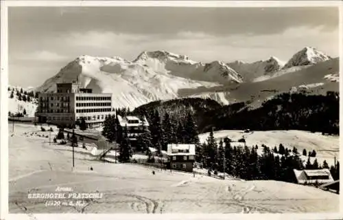Ak Arosa Kanton Graubünden Schweiz, Berghotel Pratschli, Schnee, Berge, Winterlandschaft
