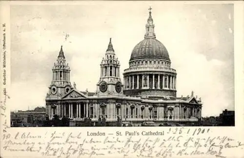 Ak City of Westminster London England, St. Paul's Cathedral, historische Architektur, zwei Tür...