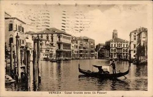 Ak Venezia Venedig Veneto,  Kanal Grande, Cà Foscari, Gondel, Architektur, Wasser