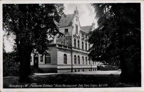 Ak Arnsberg im Sauerland Westfalen, Parkhotel Eichholz, Hotel Restaurant, Fritz Tolges, Ruf 514