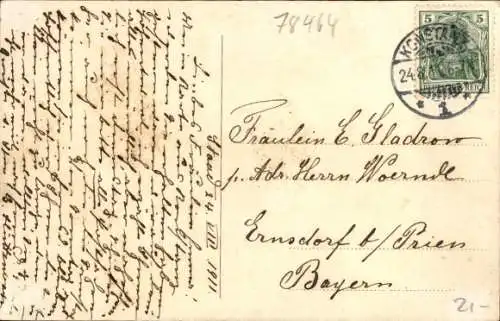 Ak Radolfzell am Bodensee, Gewässer, Segelboot, historische Gebäude